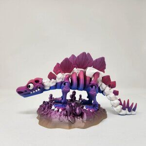 Stegosaurus Dinosaur Skeleton 3D Printed Articulated Flexi Factory Figure (m)